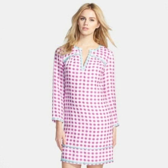 Vineyard Vines Purple / White Silk Dress Size 8 - Picture 1 of 12